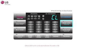 LG Washer and Dryer - Child Lock
