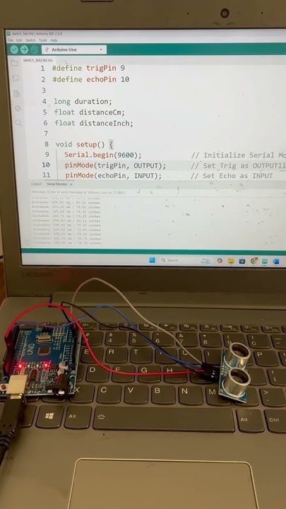 Ultrasonic measuring device using Arduino #electronic #ultrasonicsensor ...
