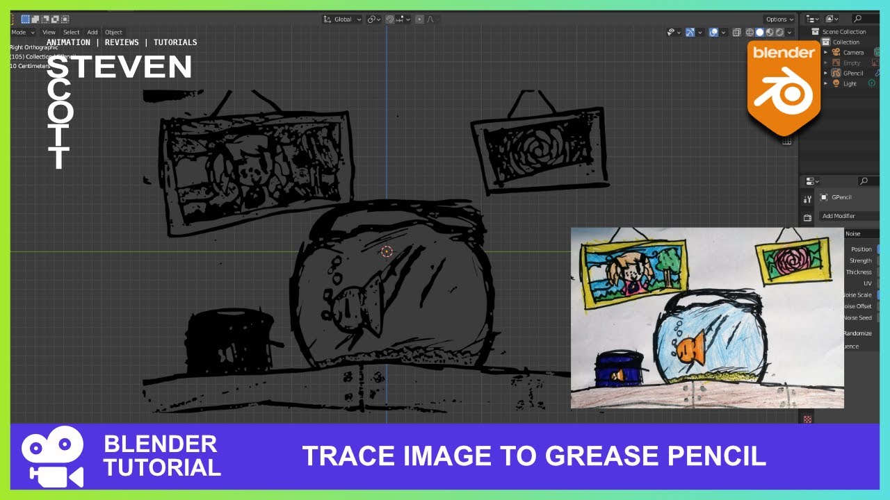 Trace Image to Grease Pencil tutorial YouTube