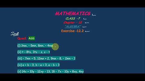 NCERT, MATHS, Class-7, Ch-12 ( Algebraic Expressions), Exercise- 12.2, Ques 2
