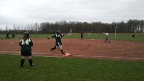 Brianna Clark softball bunt coverage 3 rd base out