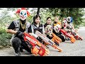 LTT Films : Black Warriors Silver Flash Nerf Guns Fight Crime Group Mr Tiger Mask Crazy