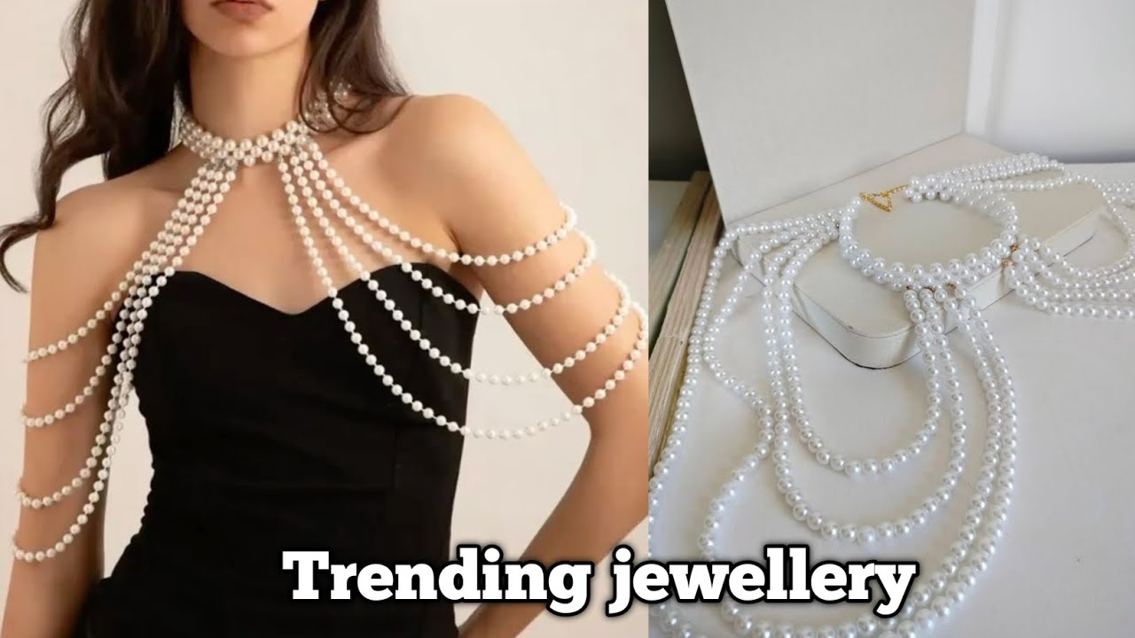 Pearl Shoulder Body Chain pearl body jewellery trending jewellery 2025