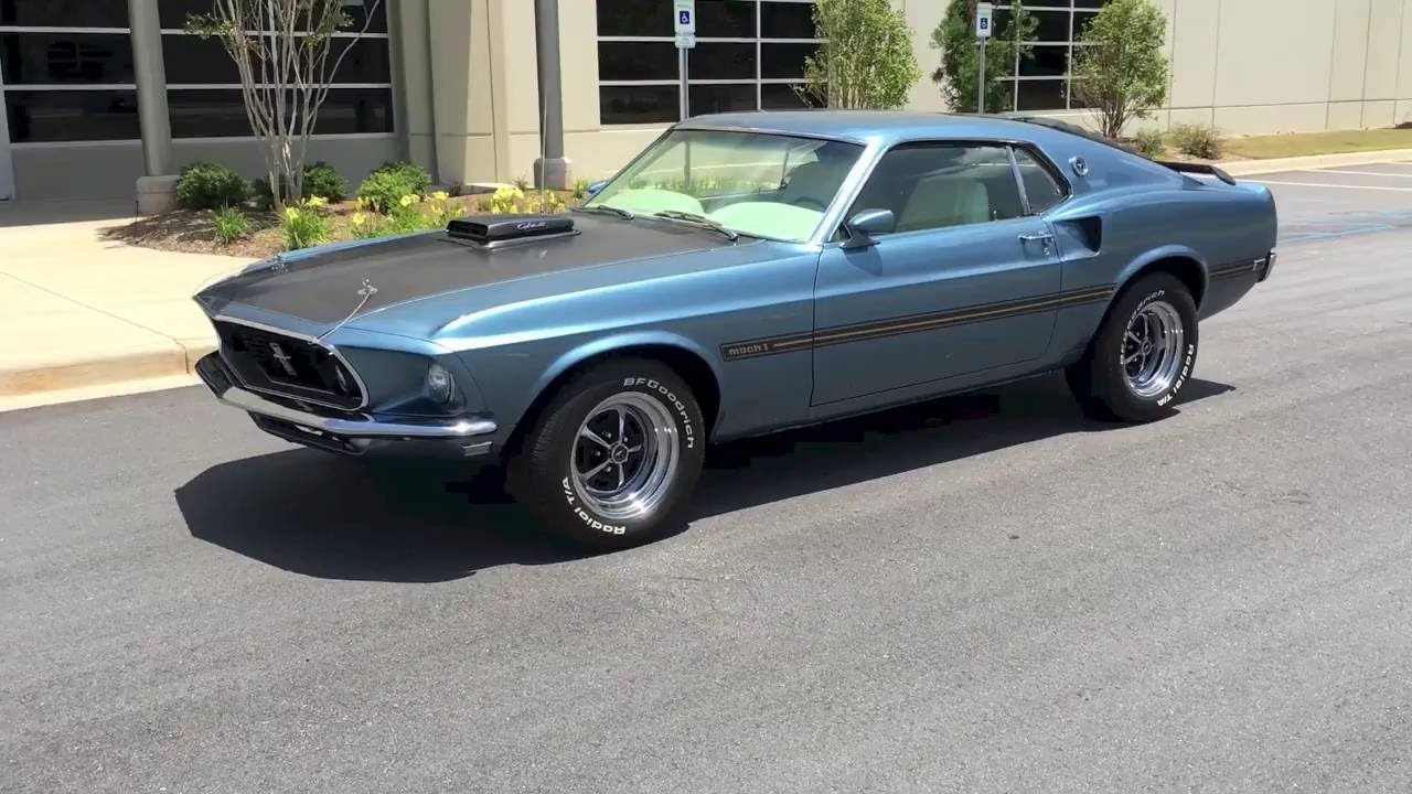 1969 mach1 428 cobra jet, winter blue w white interior youtube1969 mach1 428 cobra jet, winter blue w white interior