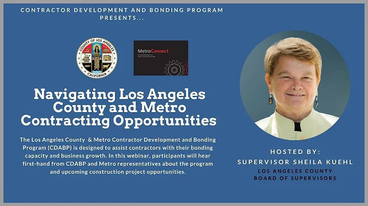 Navigating Los Angeles County & LA Metro Contracting Opportunities with Supervisor Sheila Kuehl