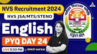 NVS Non Teaching Classes 2024 | NVS NonTeaching English Previous Year Question Paper by Swati Mam 24