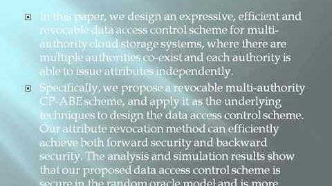 Expressive, Efficient, and Revocable Data Access Control for Multi Authority Cloud Storage