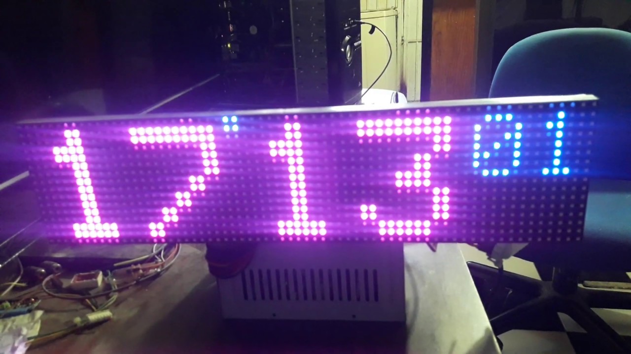 RELOJ LED MATRIX 16X64 RGB ARDUINO MEGA 2560 - YouTube