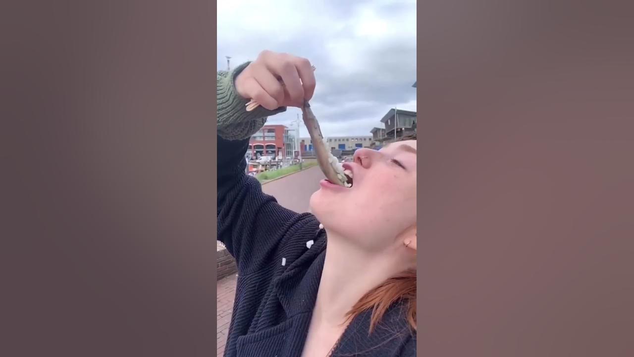 Seagull stealing food from a womans mouth #seagull