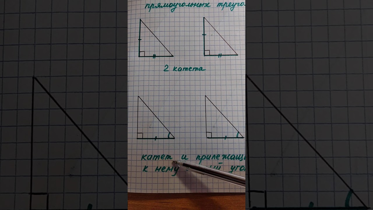 Признаки равенства прямоугольных треугольников. - YouTube