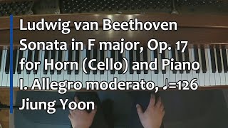 Piano Part- Beethoven, Horn (Cello) Sonata in F major, Op. 17, I. Allegro moderato (♩=126)