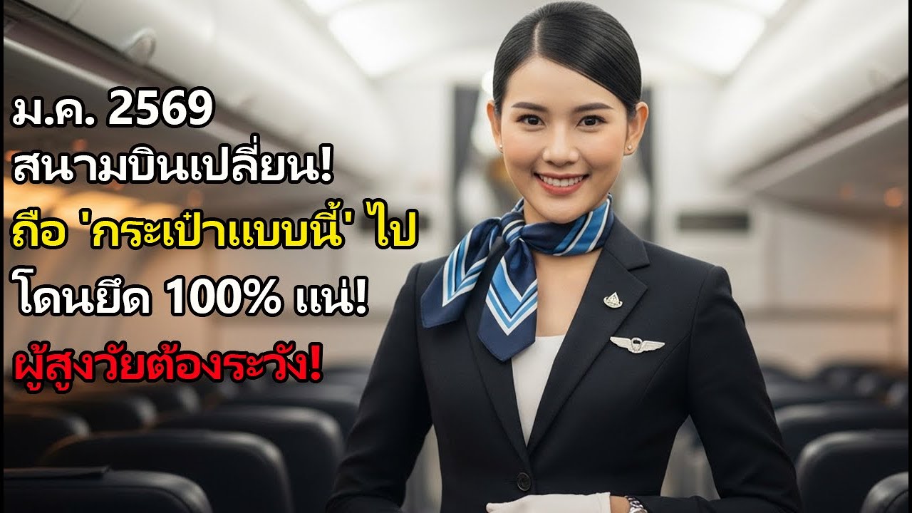 ด่วน! ม.ค. 2569 อย่าถือ 'กระเป๋าแบบนี้' ขึ้นเครื่อง! ✈️ กฎสนามบินใหม่ 5 ข้อ! (ผู้สูงวัยต้องรู้)
