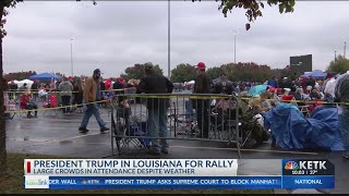 Long lines, enthusiastic crowds greet President Trump in Bossier City