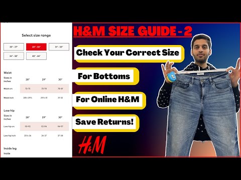 H&M Size Guide For Mens - 2, For Trousers, Jeans, Lowers