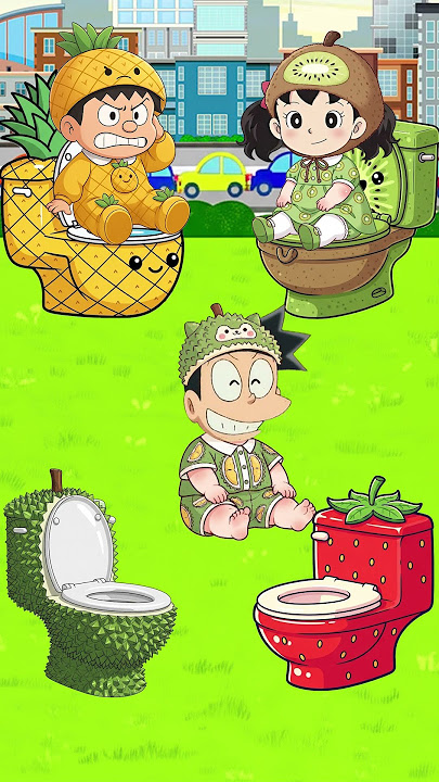 Nobita chooses toilets with many different designs #doraemon #nobita #trend #cartoon #shorts