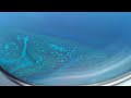Flying into Montego Bay Jamaica Caribbean sea