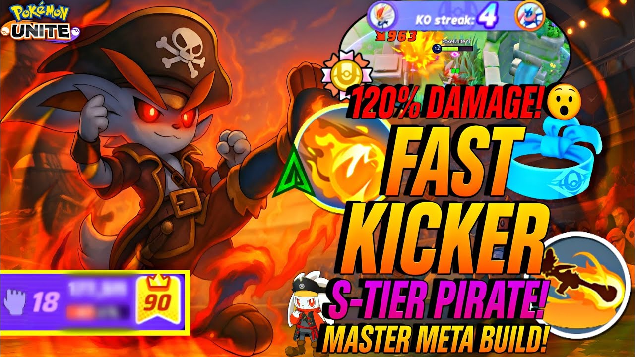 120% DAMAGE CINDERACE PIRATE BUILD!☠️ Fastest S-TIER ATTACKER SOLOQ RANK DOMINATION! | Pokemon Unite