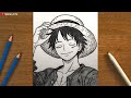 How to Draw Luffy (One Piece) Step-by-Step | Easy Anime Drawing Tutorial for Beginners