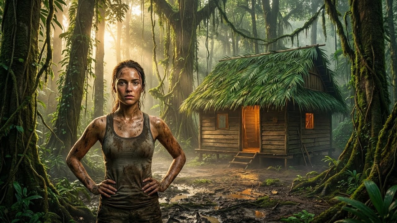 ALONE in the Rainforest: Building a Wooden House from Scratch (No Tools ...