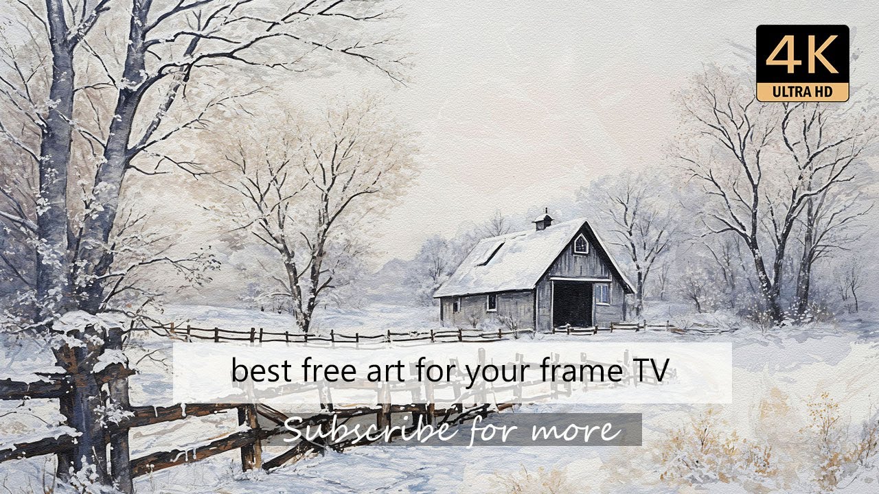 Rustic Winter Barn Serenity – Frame TV Art 4K | Vintage Palette T