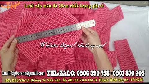 Lưới xốp bọc trái cây màu đỏ 25cm giá sỉ rẻ I Lưới xốp Thu Hồng