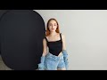 live - Redhead ginger young model Photoshoot miniskirt corset high heels décolleté try on