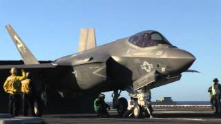 F-35C Lightning II on the USS Nimitz (HD)