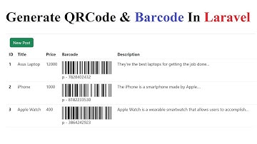 Generate QRCode and Barcode In Laravel