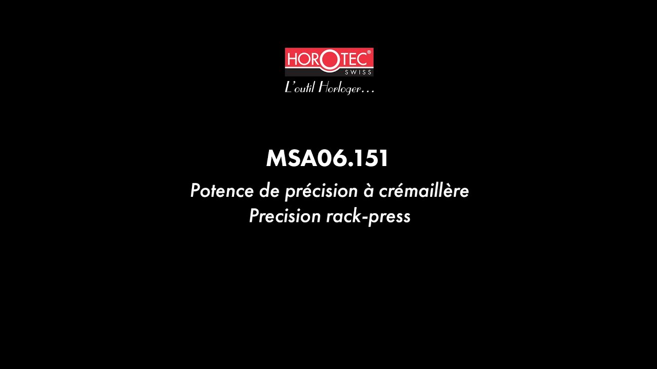 HOROTEC | MSA06.151 | PRECISION RACK-PRESS FOR CASE BACKS /CRYSTALS /BEZELS, WITH 43 SCREW-ON DIES