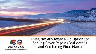 6. Seal Details and Combining Final Plans