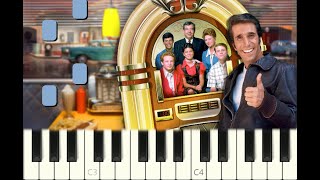 piano tutorial "HAPPY DAYS" Serie Opening, 1974, with free sheet music (pdf)