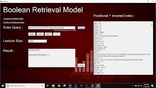 Boolean Retrieval Model (Information Retrieval) Graphical User Interface