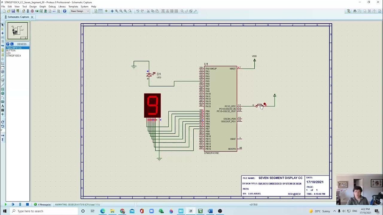 Seven Segment Display Proteus Simulation - YouTube