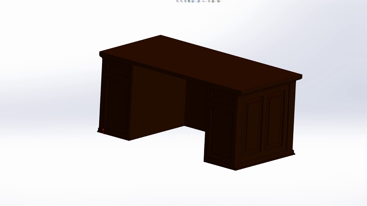 Office desk sketch in SolidWorks - YouTube