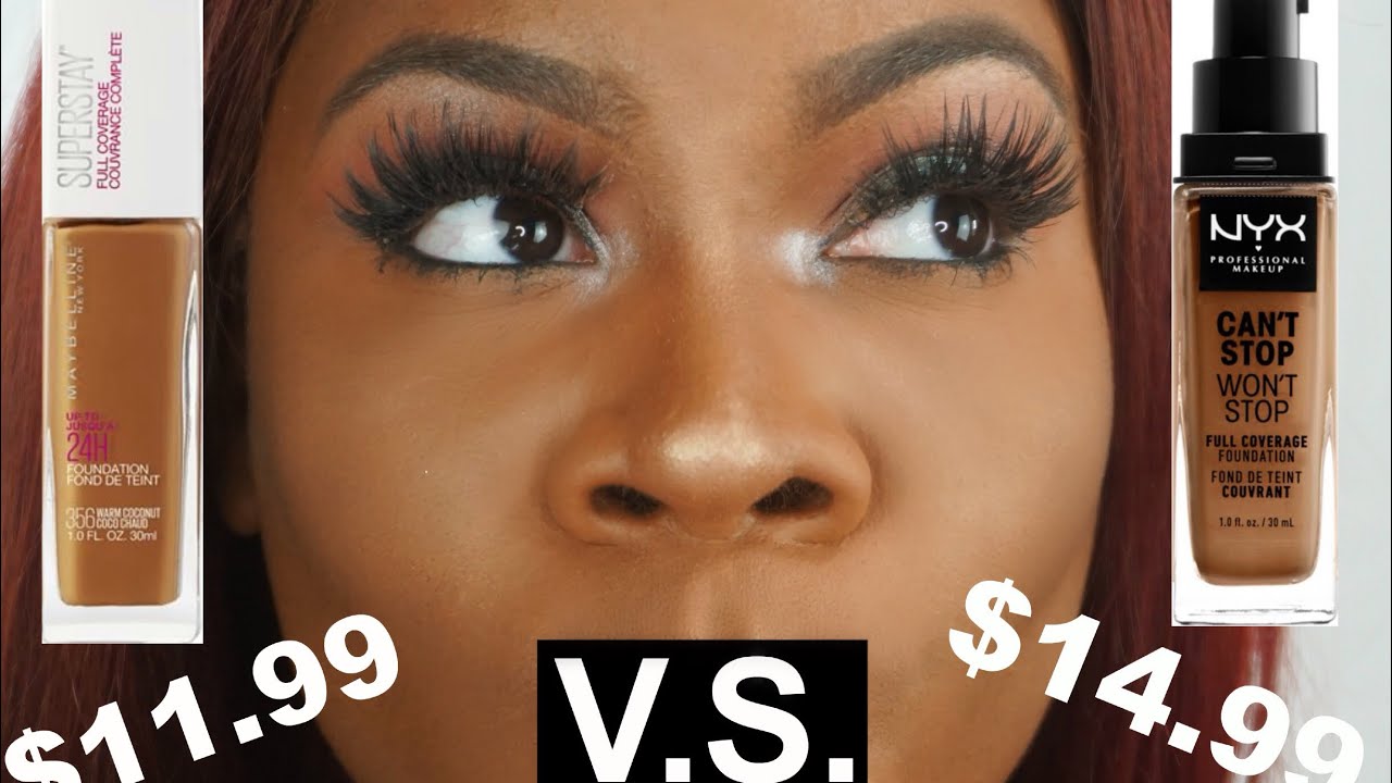 Maybelline Super Stay Foundation vs  NYX Can't Stop Won't Stop Foundation | Shade Mocha