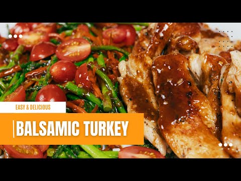 One Pan Balsamic Turkey and Veggies. Whip up a tasty dinner in no time with this quick recipe!
