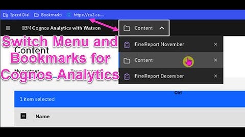 50  Switch Menu and Bookmarks in Cognos Analytics