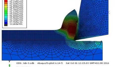 Abaqus CAE explicit coupled thermo mechanical orthogonal cutting Temperature 1