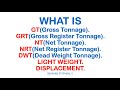 TONNAGE and TONNES Explained. ( GT, GRT, NT, NRT, LIGHT ...