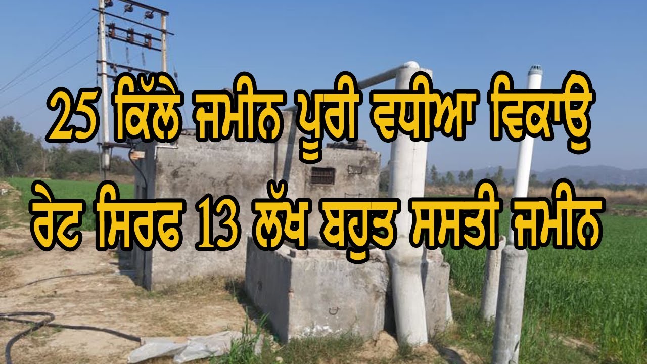 25 ਕਿੱਲੇ ਬਹੁਤ ਸਸਤੀ ਜਮੀਨ ਵਿਕਾਉ ਰੇਟ ਸਿਰਫ 13 ਲੱਖ ਕਿੱਲੇ ਦਾ