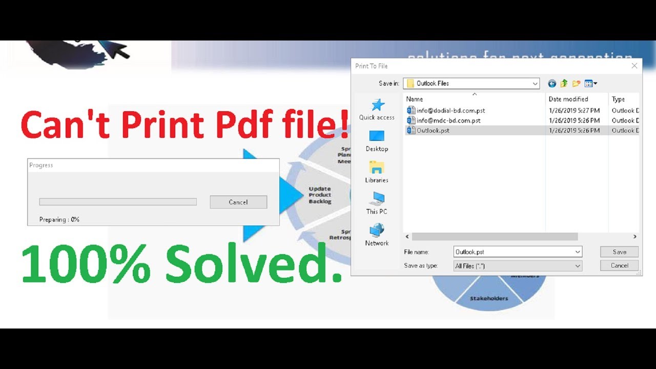 Bevidst betale sig I navnet Cannot print pdf file - YouTube