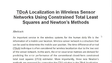 TDoA Localization in Wireless Sensor Networks Using Constrained Total Least Squares and Newton’s Met