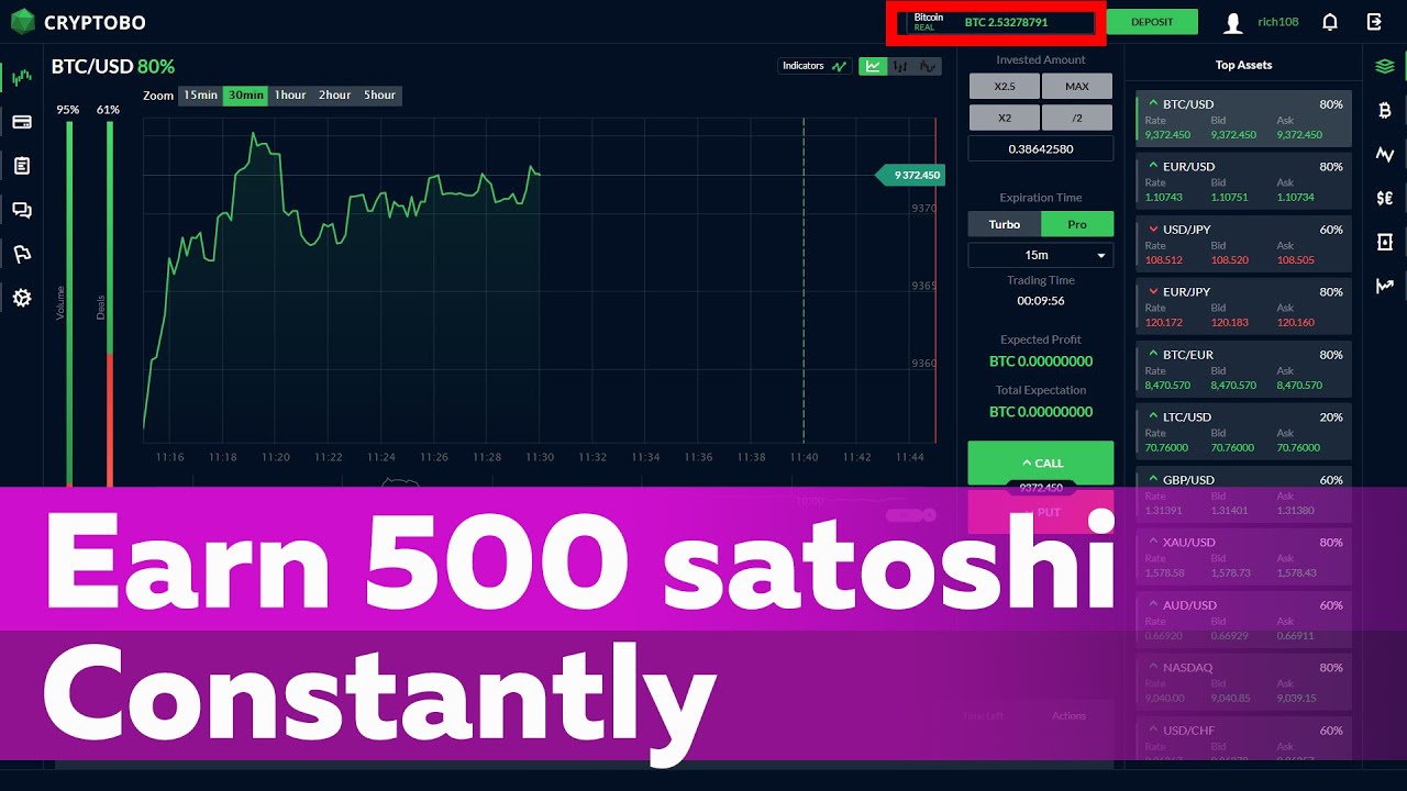 Cryptobo: Earn 500 satoshi, use 1 Ticket and Earn 10,000 satoshi in Cryptobo