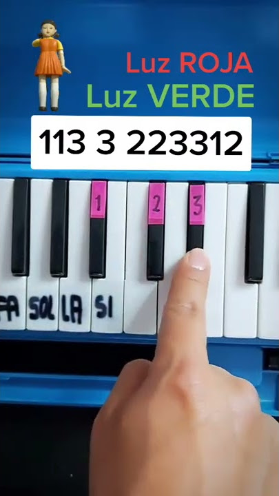 El Juego Del Calamar / Canción de la Muñeca / Luz Verde Luz Roja (PIANO TUTORIAL) MELODICA Fácil