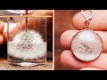 A unique piece of jewelry dandelion in epoxy resin