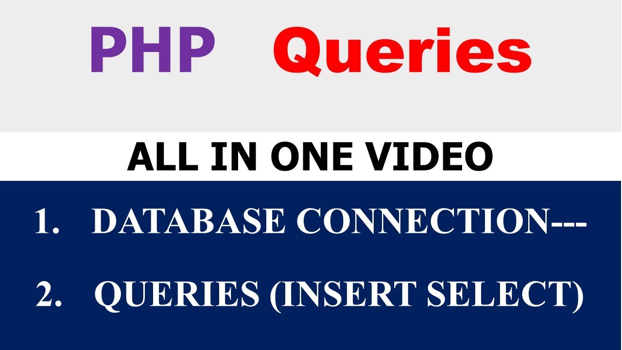 Php CRUD operation insert select and Connection with database - YouTube