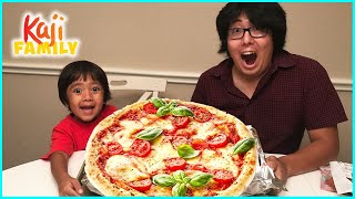 ryan bake a giant pizza challenge vs daddy