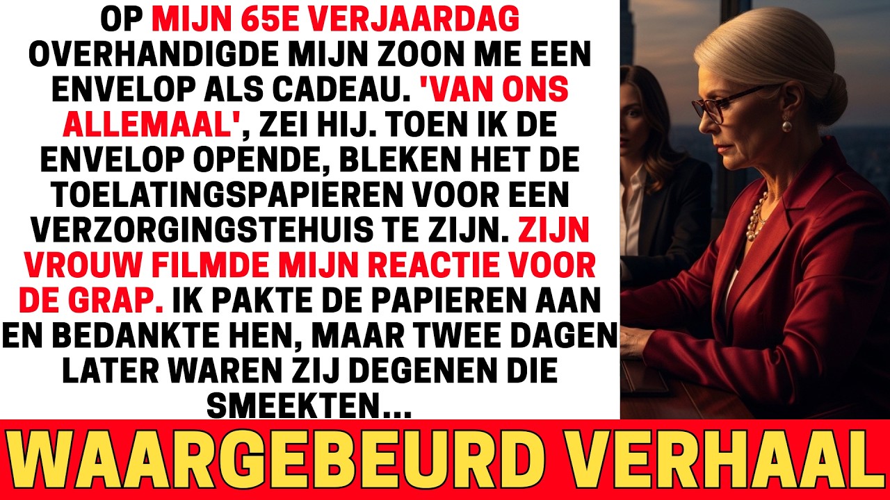 MIJN ZOON GAF ME VOOR MIJN VERJAARDAG DE PAPIEREN VOOR EEN VERZORGINGSTEHUIS CADEAU…