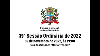 39ª Sessão Ordinária de 2022