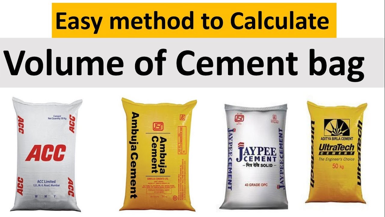 How to calculate volume of Cement Bag YouTube